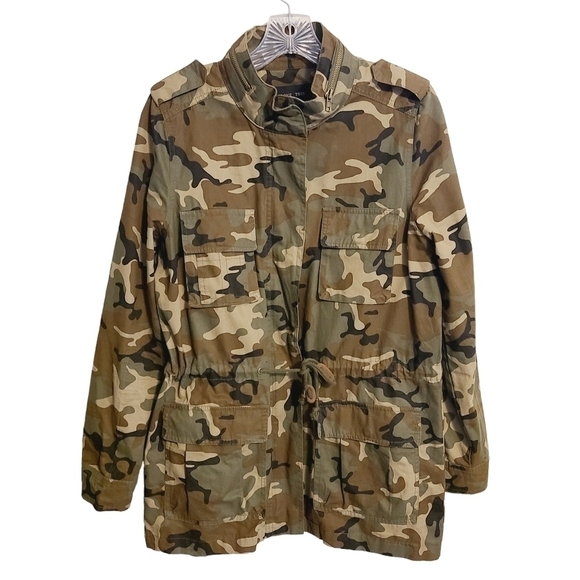 Love Tree | Women's Cargo Parka Camouflage Print Jacket (Size Medium) - Picture 2 of 16